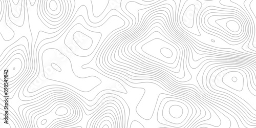 Topographic map background geographic line map with seamless ornament design. The black on white contours vector topography stylized height of the lines map.