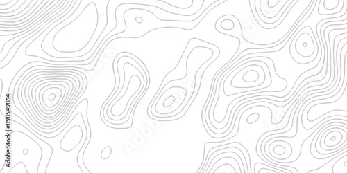 Topographic map background geographic line map with seamless ornament design. The black on white contours vector topography stylized height of the lines map.