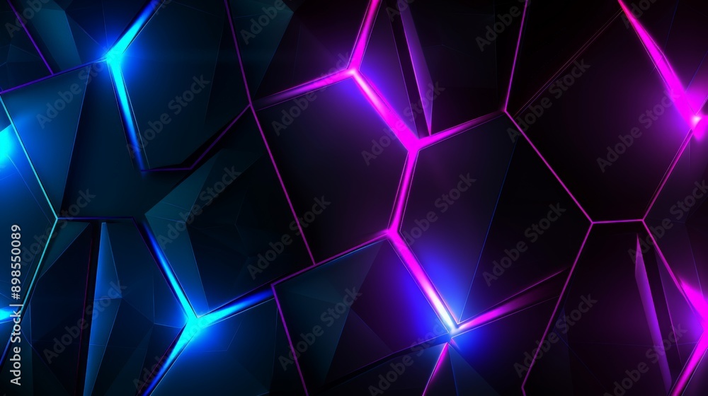 Abstract background showing a futuristic technological grid pattern with pink and blue neon lights Abstract background showing a futuristic technological grid pattern with pink and blue neon lights