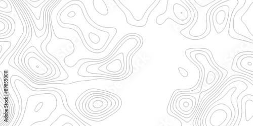 Topographic map background geographic line map with seamless ornament design. The black on white contours vector topography stylized height of the lines map.