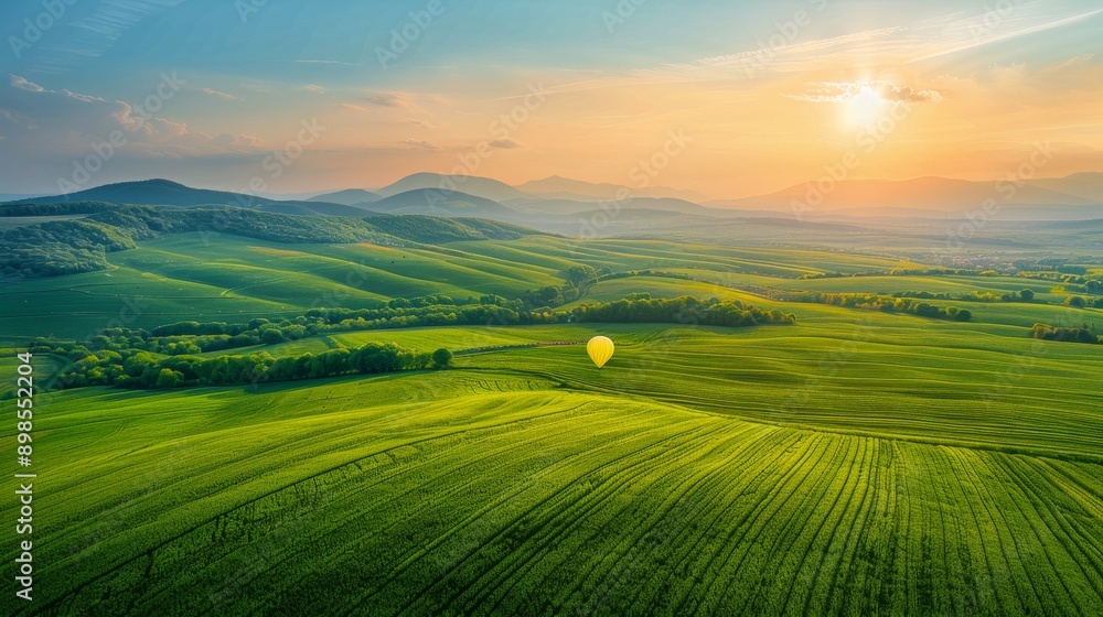 Green Field With Mountains in Background Green Field With Mountains in Background