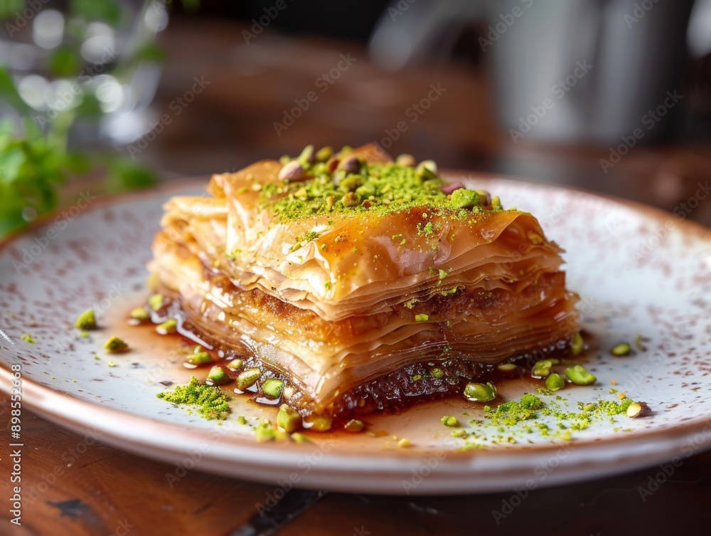 Turkish baklava, traditional oriental sweet. with nuts, honey, puff pastry - a must try in Istanbul Turkish baklava, traditional oriental sweet. with nuts, honey, puff pastry - a must try in Istanbul