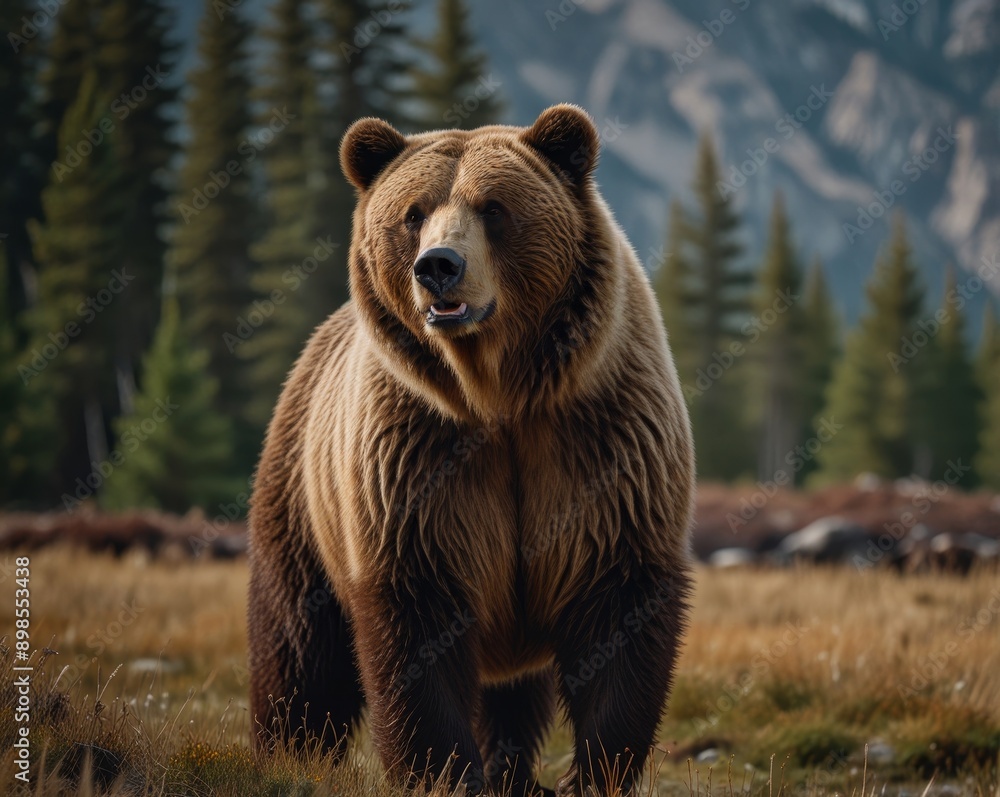 Majestic Grizzly Bear in Natural Habitat Majestic Grizzly Bear in Natural Habitat