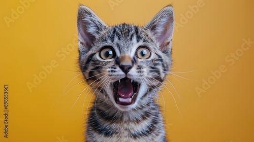 Startled Cat With Wide Open Mouth