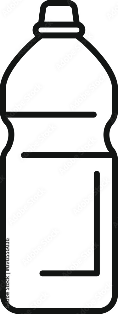 Simple line icon of a water bottle with a cap, perfect for representing hydration or beverages Simple line icon of a water bottle with a cap, perfect for representing hydration or beverages