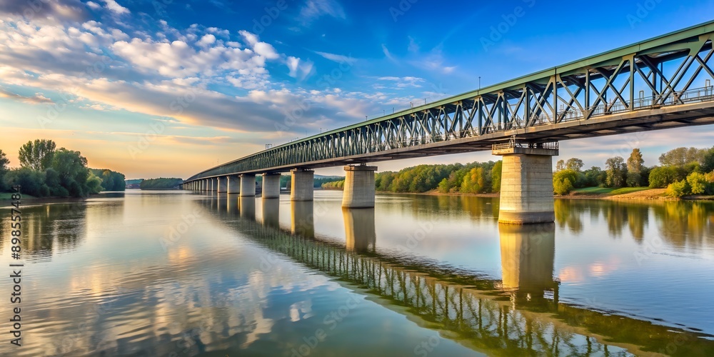 Bridge over the river Danube on the Slovakia Hungarian border Creative AI Bridge over the river Danube on the Slovakia Hungarian border Creative AI
