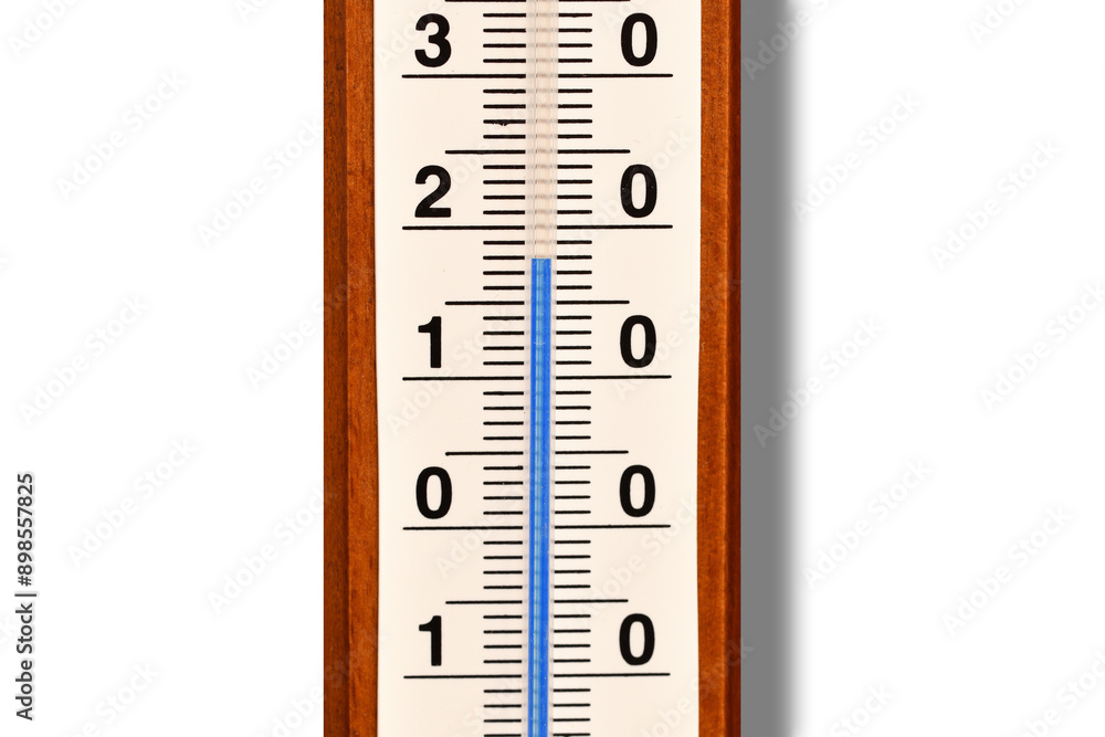 White thermometer with Celsius scale White thermometer with Celsius scale