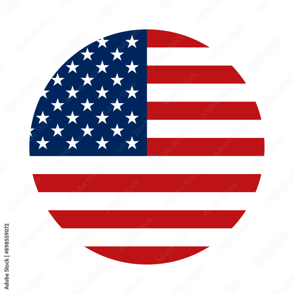 Round United States flag icon Round United States flag icon