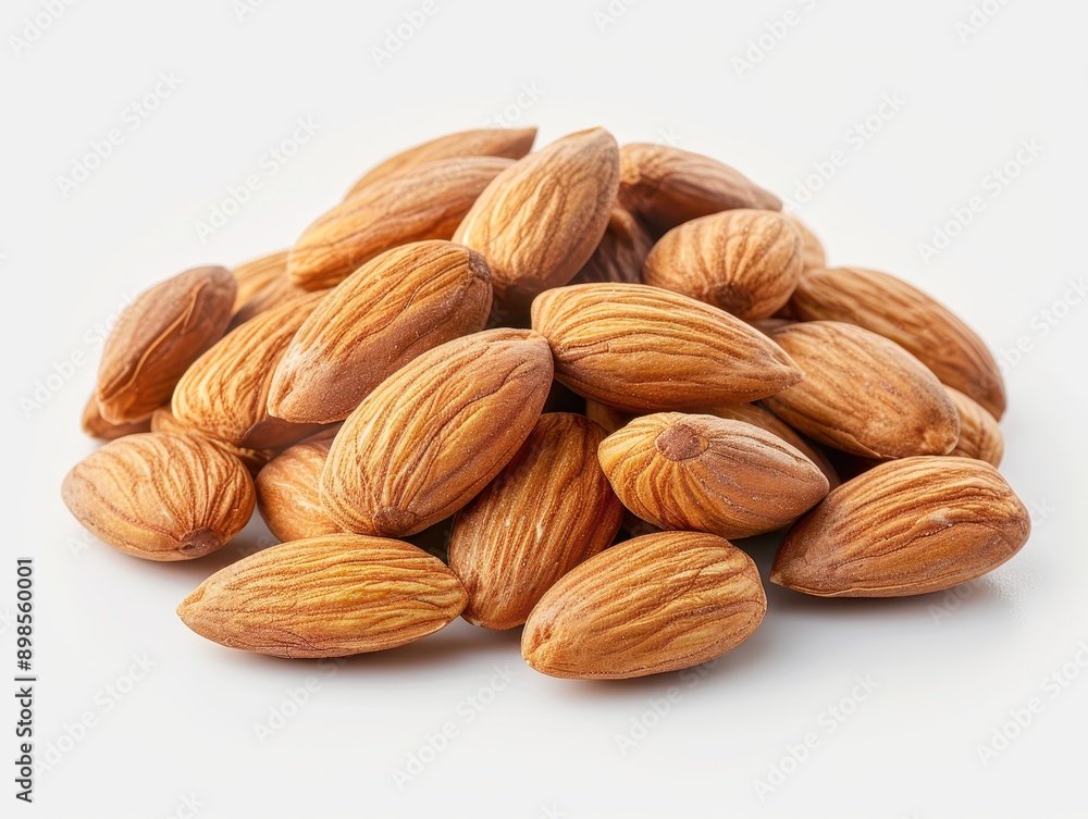Nutritious Almonds on a Clean White Background Nutritious Almonds on a Clean White Background