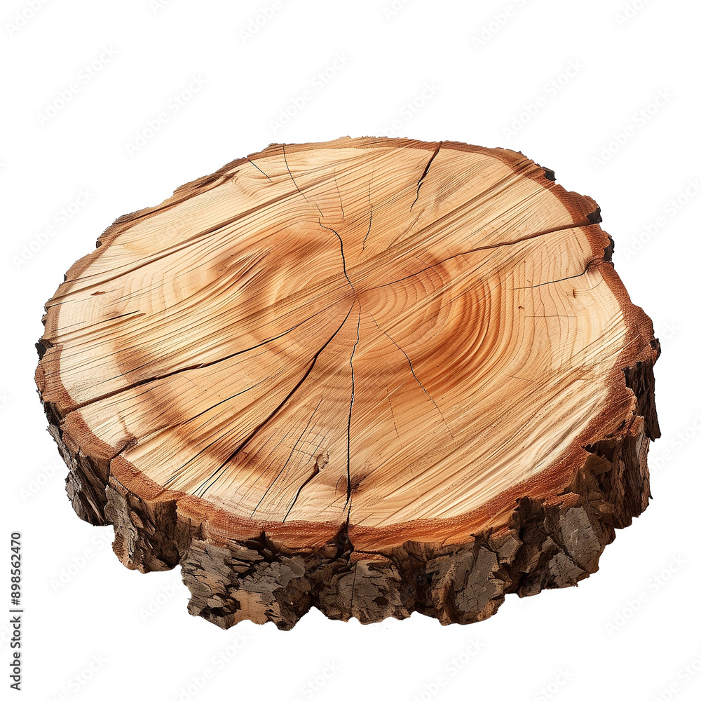 Round wooden tree slice. trunk stump wood isolated on transparent or white background Round wooden tree slice. trunk stump wood isolated on transparent or white background