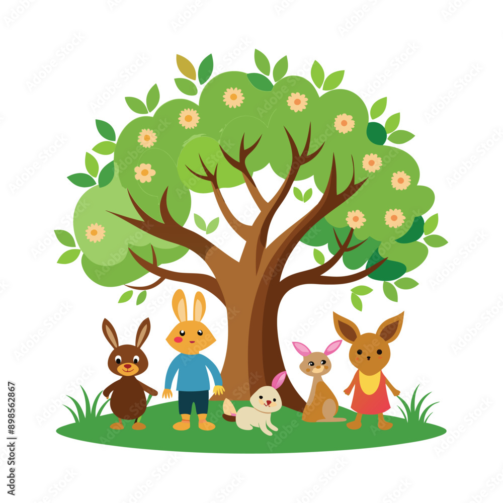 Naklejka premium Different types of trees illustration