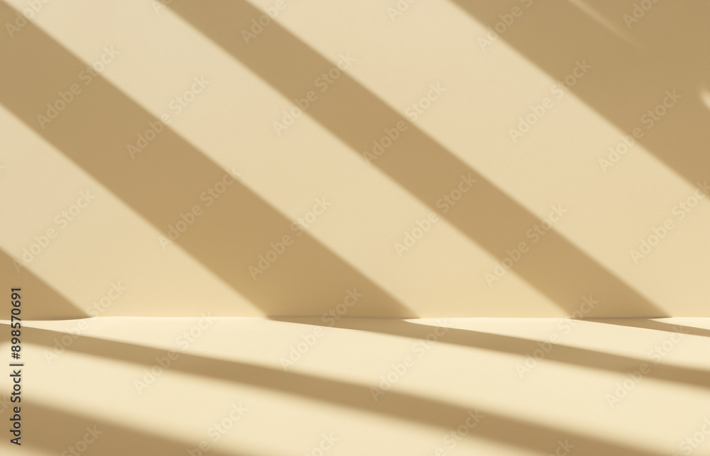 Light beige background for product presentation with a light and shadows pattern on it Light beige background for product presentation with a light and shadows pattern on it