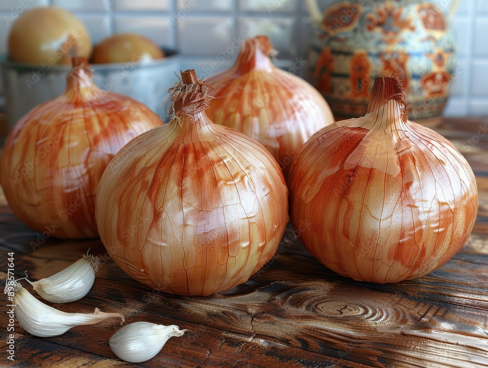Obraz premium Hyper-realistic 8k Image of Onions, Isolated on a Transparent Background