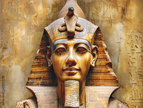 Wallpaper Mural A statue of an Egyptian pharaoh with a cobra on his head Torontodigital.ca