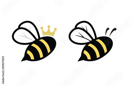 Abstract Bee Black Insect Abstract Logo Vector Icon Symbol Illustration