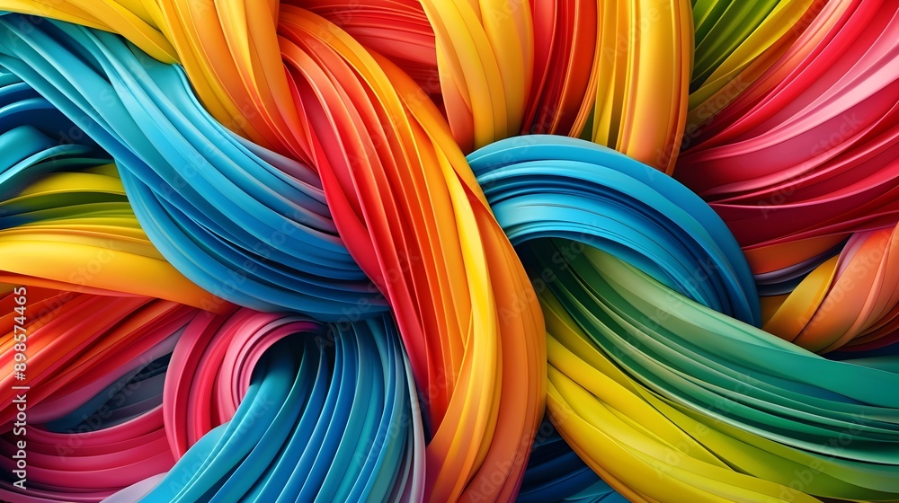 Vibrant Swirling Ribbons of Colorful Essential Fatty Acids Vibrant Swirling Ribbons of Colorful Essential Fatty Acids