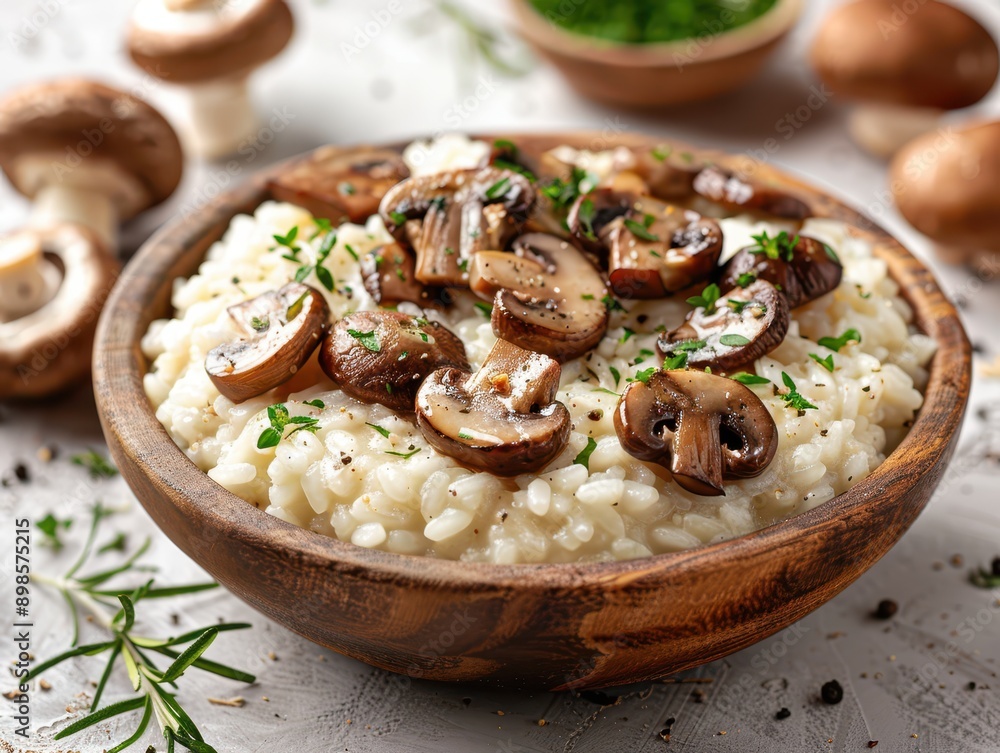 High-Quality Hyper-Realistic 8k Image of Delicious Risotto with Mushrooms on Transparent Background High-Quality Hyper-Realistic 8k Image of Delicious Risotto with Mushrooms on Transparent Background