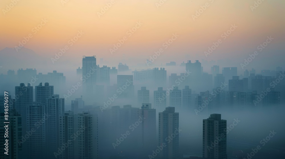 Air pollution in the city, Haze Air pollution in the city, Haze