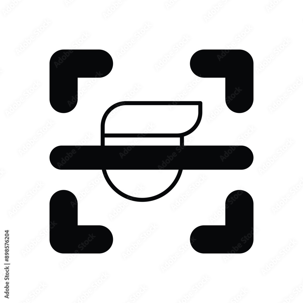 face recognition glyph icon with white background vector stock illustration face recognition glyph icon with white background vector stock illustration
