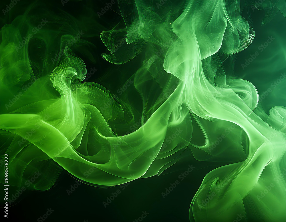 Obraz premium Green Smoke Background- A smoky green background with light effects, perfect for creating a_1(264)