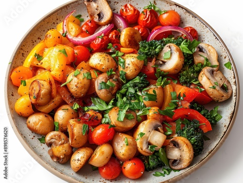 Vibrant Hyper-Realistic 8k Vegetable Stir Fry Isolated on Transparent Background for Culinary Designs