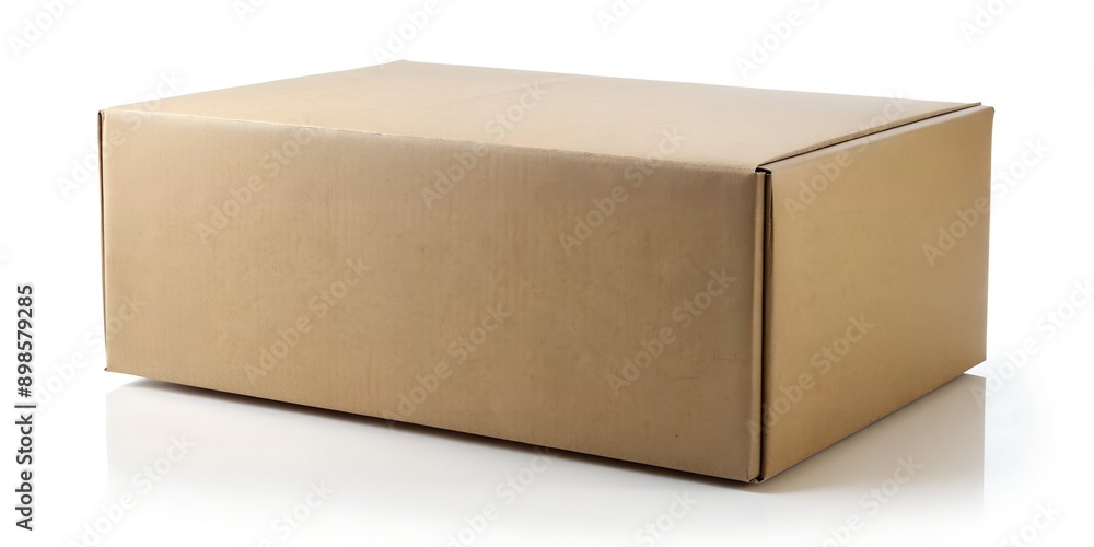 A brown cardboard box isolated on a white Generative AI A brown cardboard box isolated on a white Generative AI