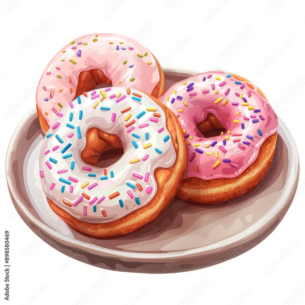 Three Donuts on a Plate. Three Donuts on a Plate.