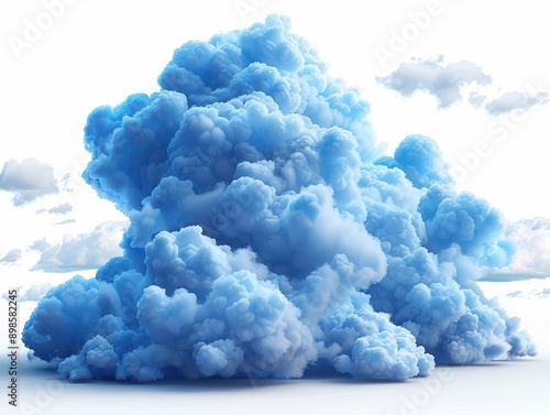 Detailed Blue Cloud Icon on Transparent Background for Digital Designers and Web Developers