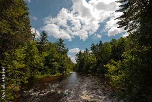 The Pike River, just above the chute at Dave's Falls, Marinette County, Wisconsin, looking downriver toward the Chute