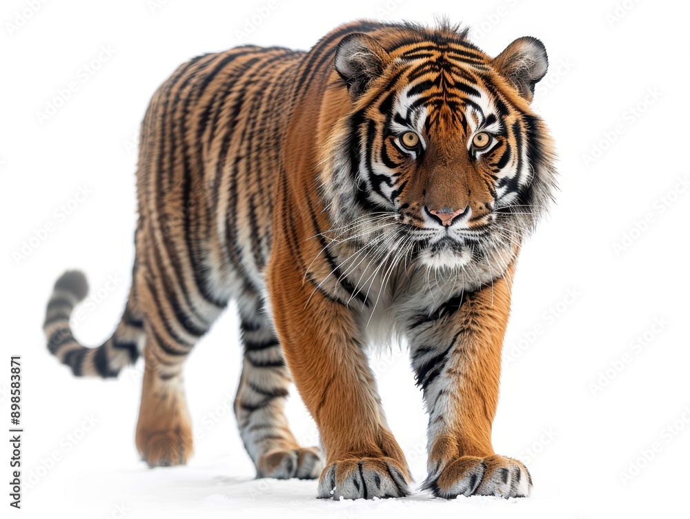 Obraz premium Majestic Bengal Tiger Walking - Isolated on Transparent Background