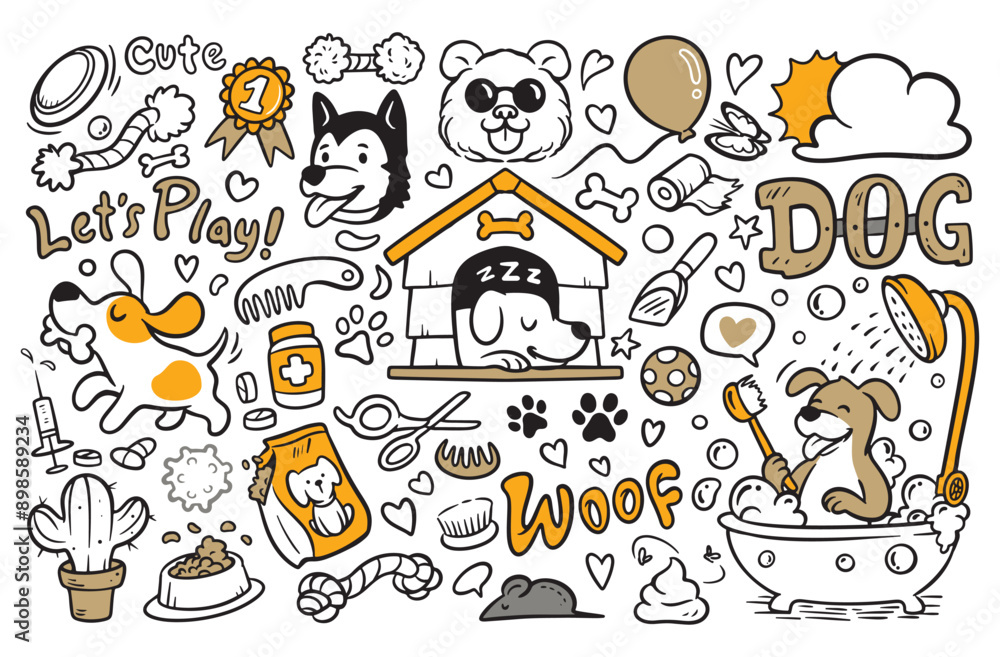 Dog doodles, cute dogs hand drawn Dog doodles, cute dogs hand drawn