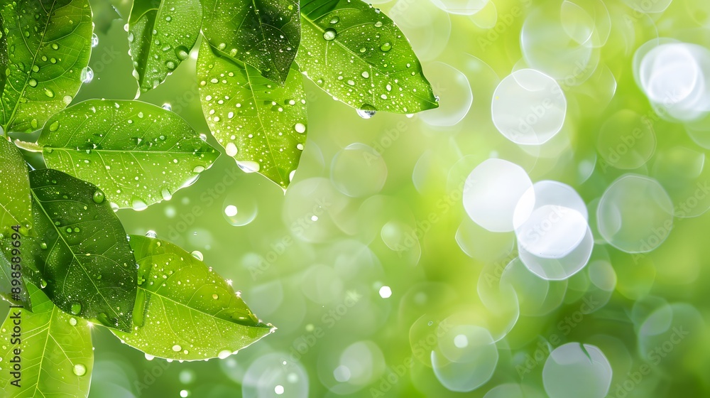 Herbal drink wave splash with mint leaves and water flow. Menthol, peppermint, match tea green foliage. Vector organic beverage 3d advertising with realistic leaves in aqua and splatters Herbal drink wave splash with mint leaves and water flow. Menthol, peppermint, match tea green foliage. Vector organic beverage 3d advertising with realistic leaves in aqua and splatters