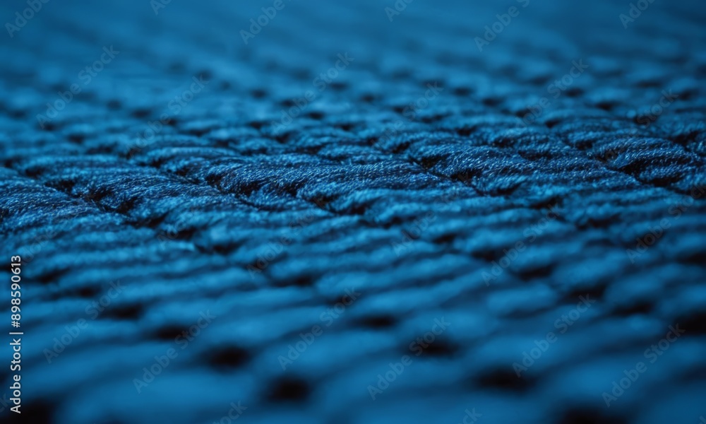 close-up of a blue fabric with a textured surface, featuring a repeating pattern of small lines or stitches. close-up of a blue fabric with a textured surface, featuring a repeating pattern of small lines or stitches.