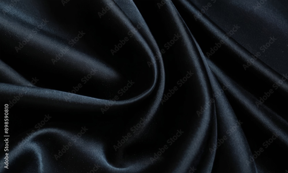 close-up of a black satin fabric with a smooth, shiny texture. close-up of a black satin fabric with a smooth, shiny texture.