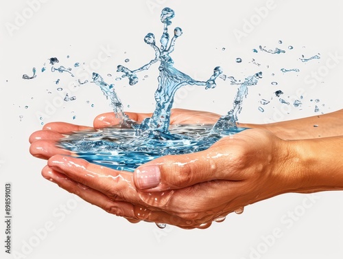 Clean Hands Hygiene - Person Washing Hands on Transparent Background