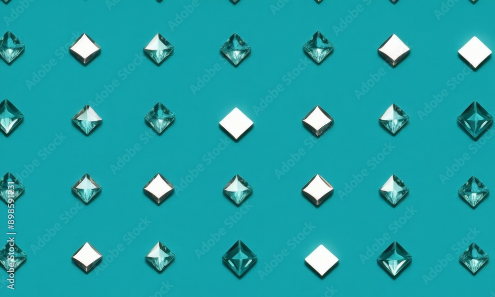 pattern of white diamonds on a teal background. pattern of white diamonds on a teal background.