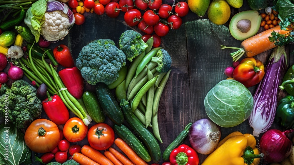 Heart-shaped vegetable assortment on a nutritionist's desk, promoting a balanced diet Heart-shaped vegetable assortment on a nutritionist's desk, promoting a balanced diet