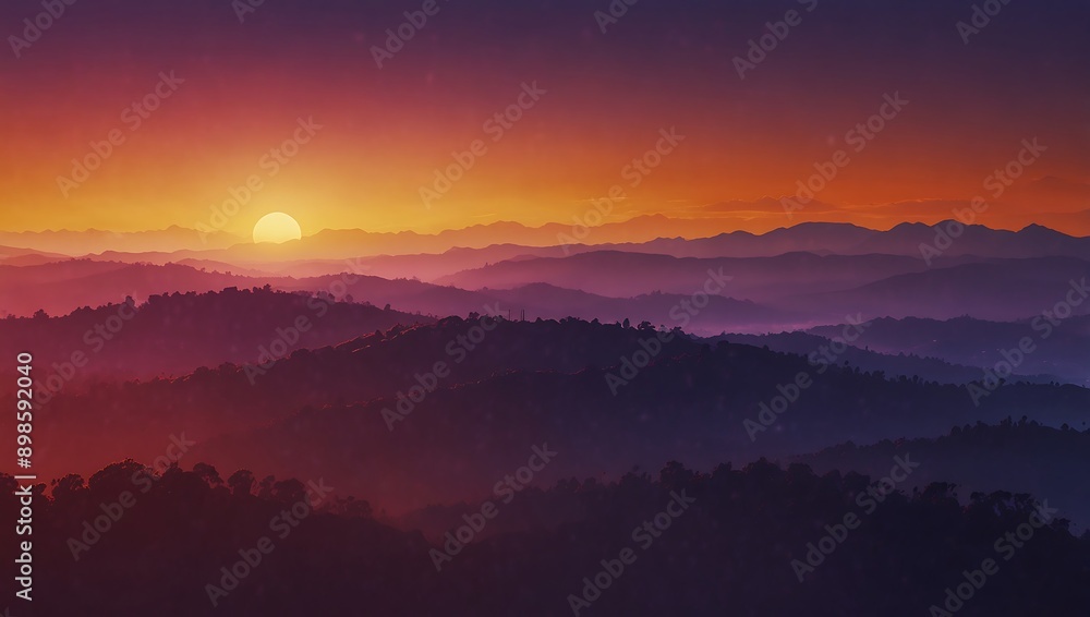 Obraz premium sunrise over the mountains, sunset in the mountains, sunrise in the mountains
