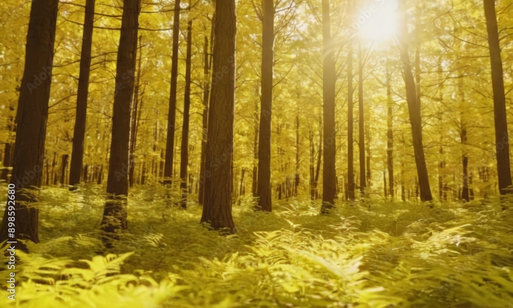 Obraz premium Sunlight filtering through the trees