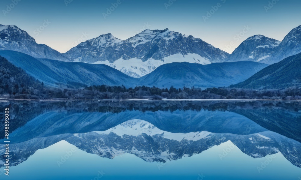 custom made wallpaper toronto digitalbeautiful mountain range reflected in a calm lake.