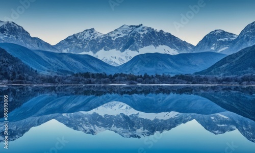 Wallpaper Mural beautiful mountain range reflected in a calm lake. Torontodigital.ca