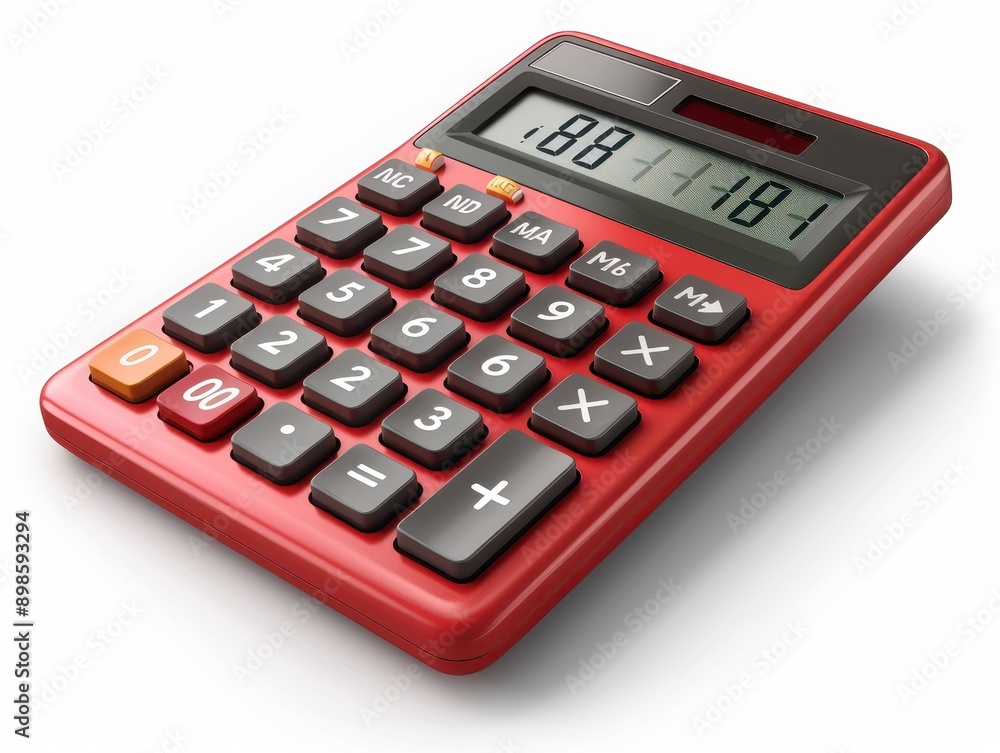Modern Desktop Calculator Isolated on Transparent Background for Office and Education Concepts Modern Desktop Calculator Isolated on Transparent Background for Office and Education Concepts