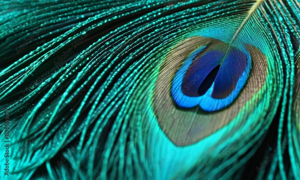 Obraz premium Peacock feather close-up