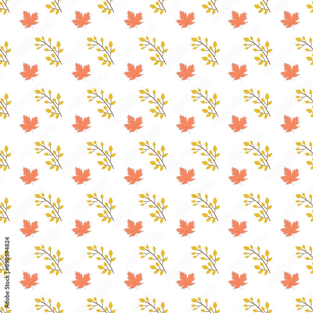 Autumn leaves pattern with leaves and flowers vector Autumn leaves pattern with leaves and flowers vector