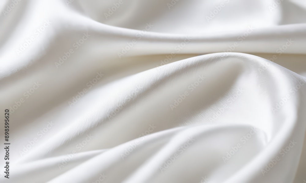 Naklejka premium close-up of a white fabric with a smooth, flowing texture.