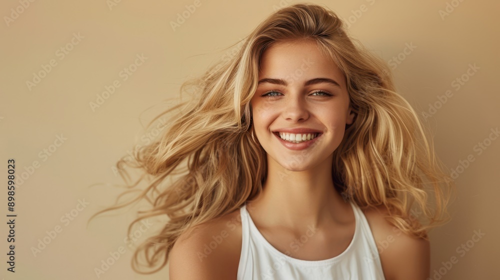 Fototapeta premium The cheerful blonde woman