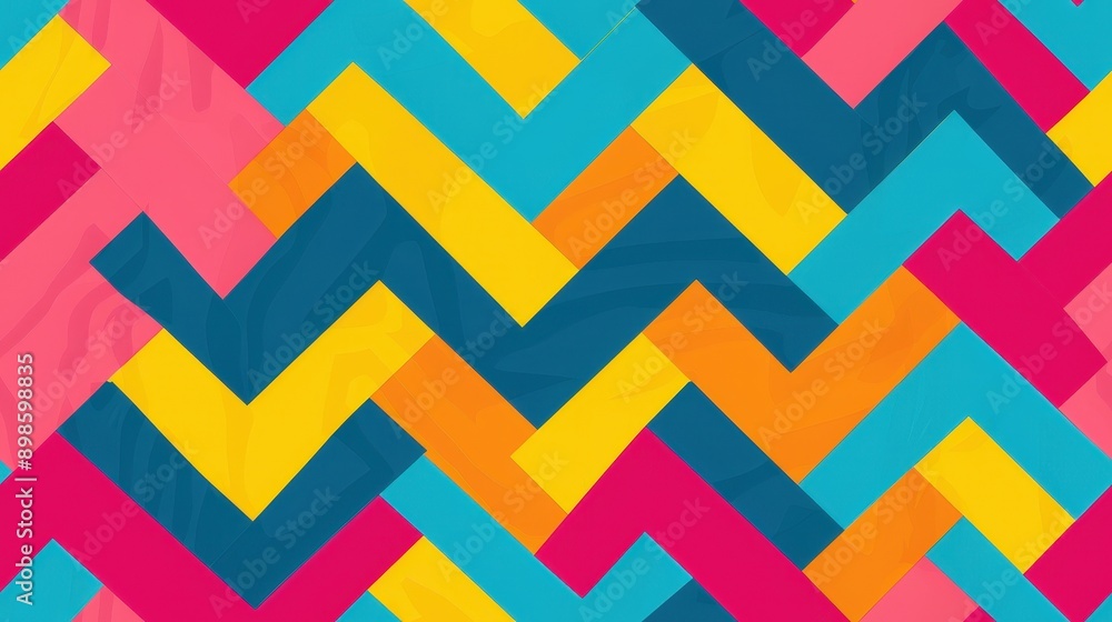 A vivid zigzag pattern showcases a blend of bright colors creating an energetic and modern atmosphere A vivid zigzag pattern showcases a blend of bright colors creating an energetic and modern atmosphere