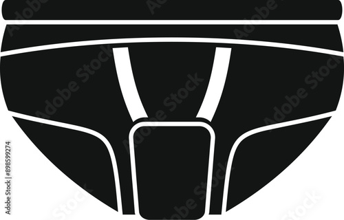 Black glyph icon of an adult diaper providing absorbent and comfortable support for incontinence management