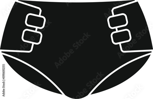 Simple icon of a baby diaper with fastening system on each side