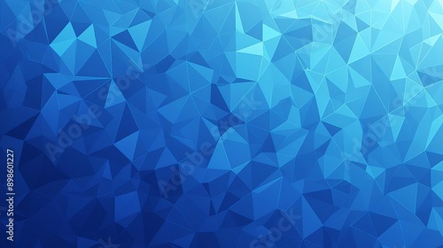 Futuristic geometric triangle pattern in vibrant blue hues